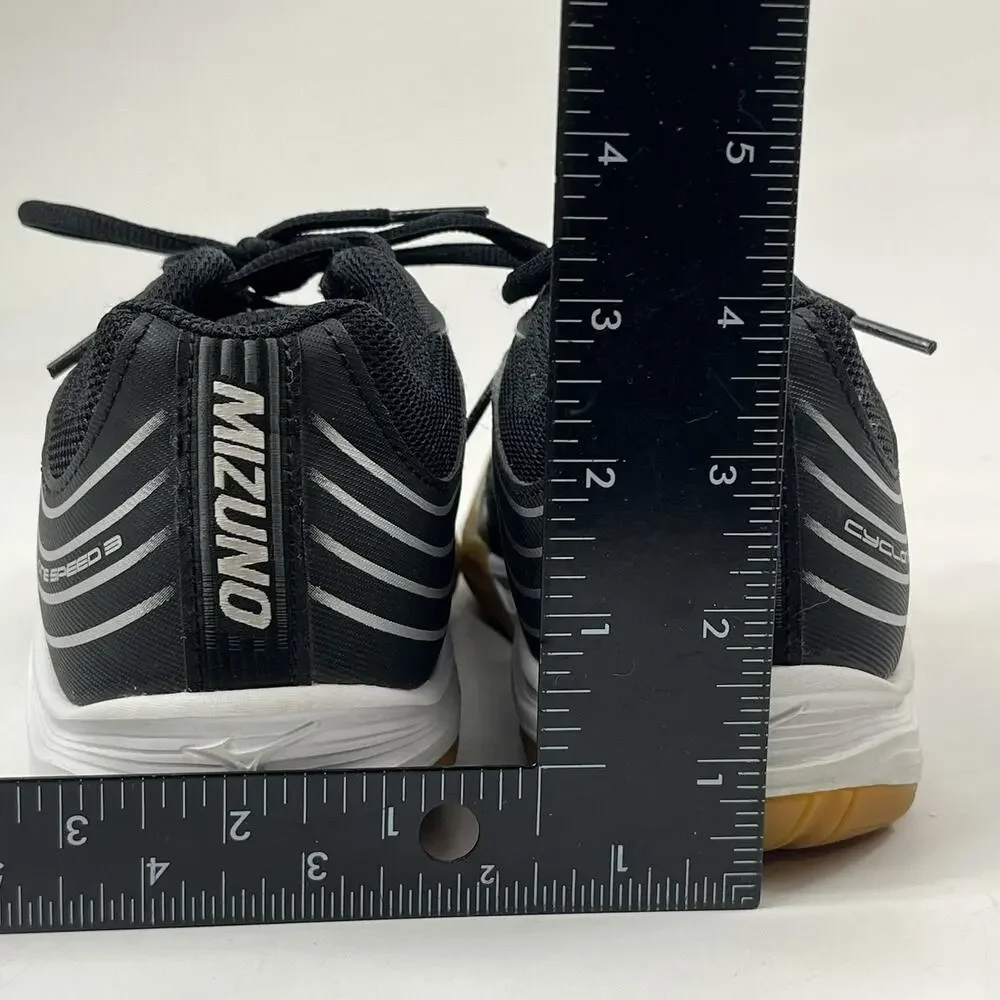 Mizuno Cyclone Speed 3 Womens Volleyball Shoes Sz6.5 Black Silver Gum Sole Court